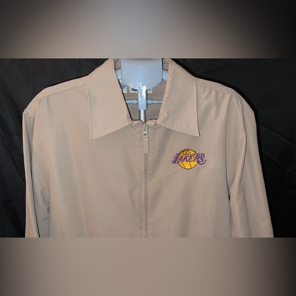 Vintage Windbreaker Los Angeles Lakers Beige Jacket - Picture 5 of 11